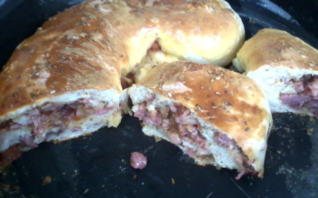 Pão de lingüiça delicioso