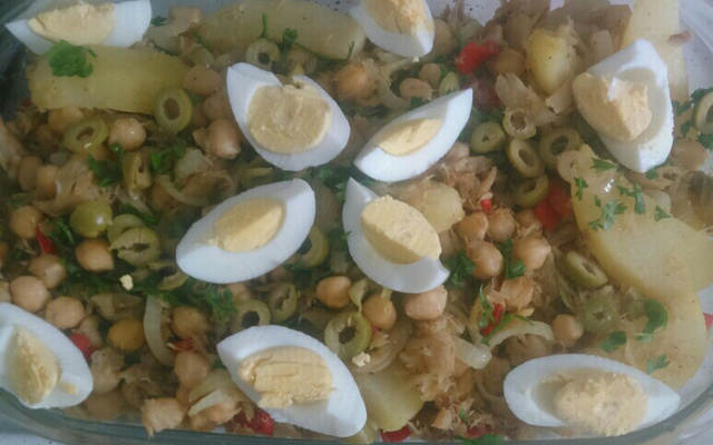 Salada de bacalhau frio