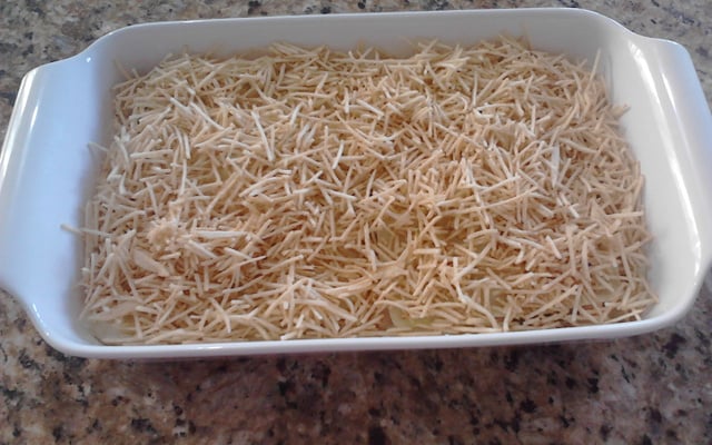 Batata recheada com estrogonofe de filé