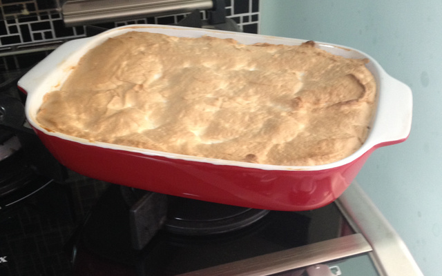 Sobremesa de banana com creme