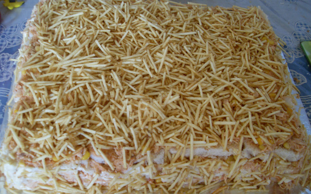 Bolo salgado de pão de forma