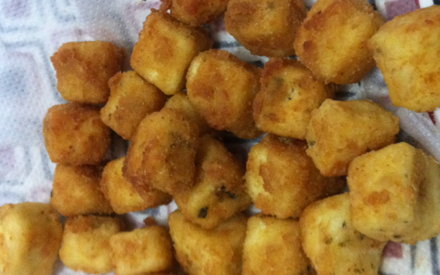 Queijo coalho a milanesa