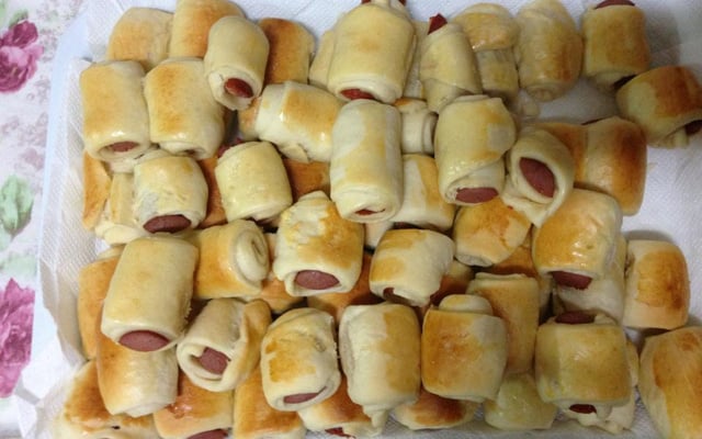 Enroladinho de presunto e queijo