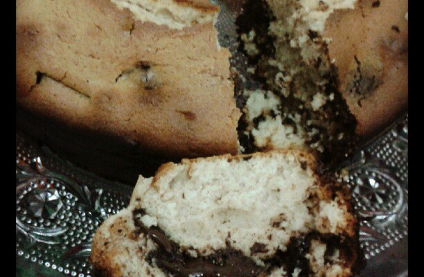 Bolo de canela com chocolate