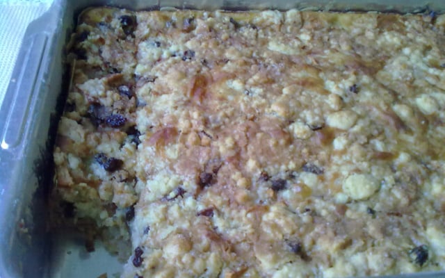 Cuca de banana com maçã