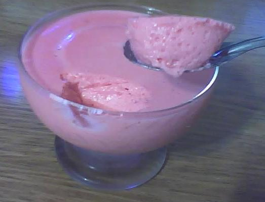 Mousse fácil de morango