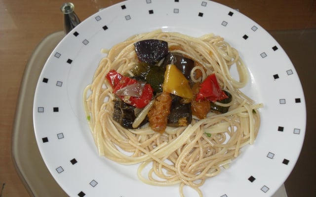 Pasta com roasted vegetables