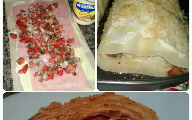 Rocambole  de massa de pastel