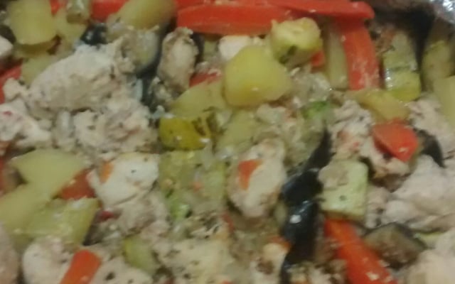 Papelote de frango com legumes