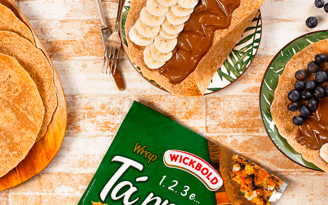 Wrap com creme de avelãs