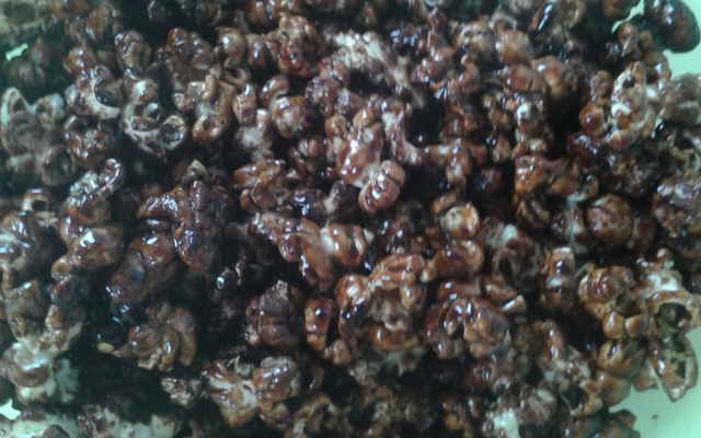 Pipoca com chocolate