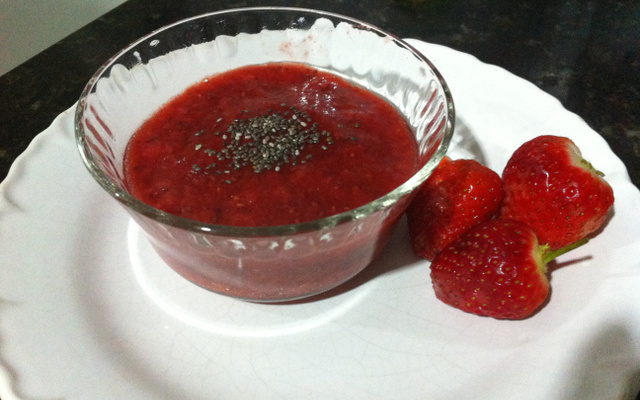 Geléia light de morango com chia