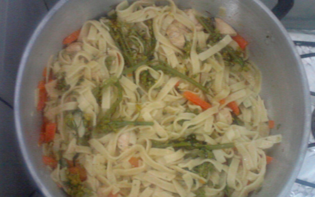 Macarrão com frango e legumes (light)