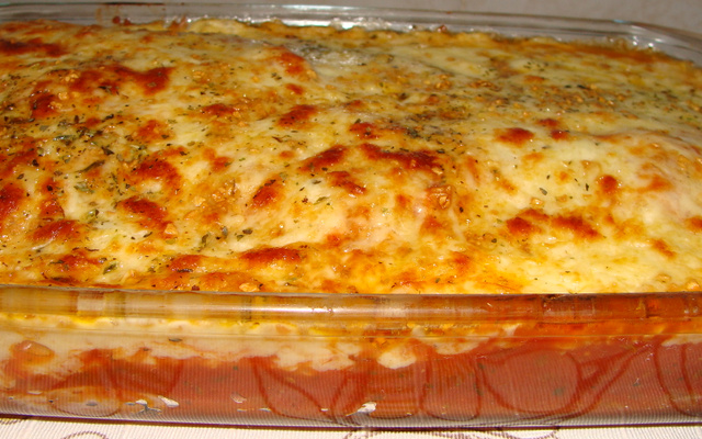 Salmão gratinado com batatas