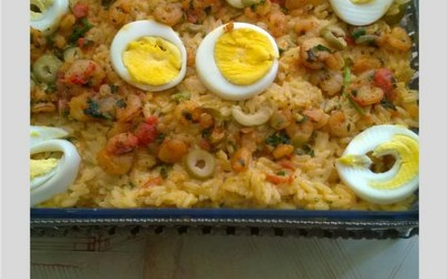 Arroz cremoso com camarão do Lúcio Cezar