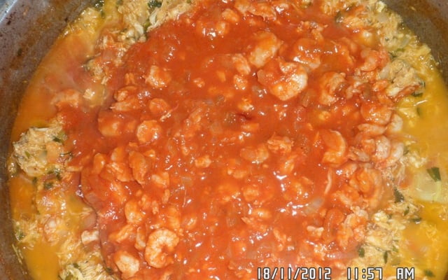 Moqueca de siri ao molho de camarão