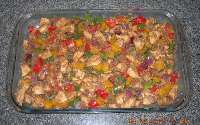 Frango xadrez colorido