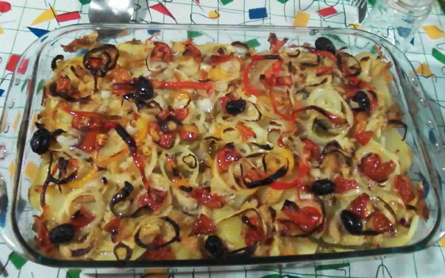 Bacalhoada com batata doce