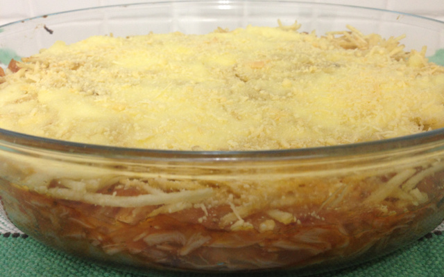 Frango com Catupiri e batata palha da tia Gracia