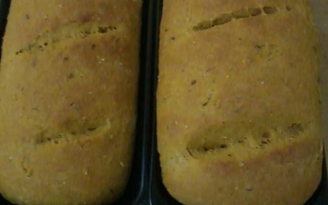 Pão integral caseiro com cenoura e mel