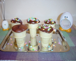 Bolo na casquinha de sorvete