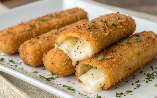 Palitos de mussarela empanados