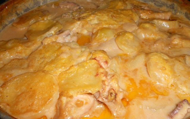 Frango assado ao creme de leite