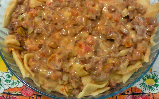 Macarrão com calabresa e requeijão - rapidinha