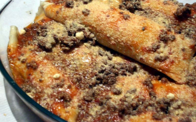 Panqueca com carne moída