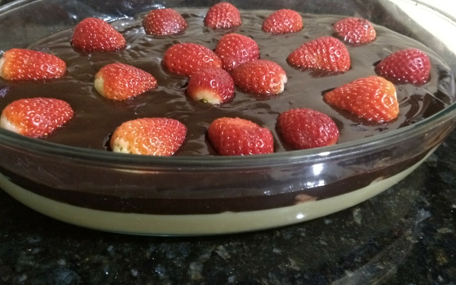 Delícia de morango com creme de ganache