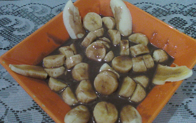 banana com chocolate