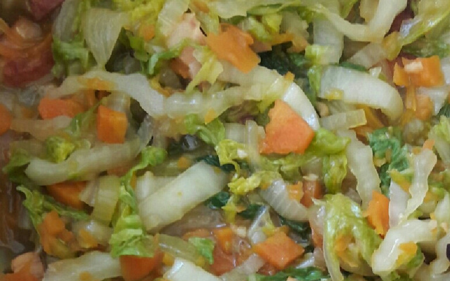 Acelga com cenoura e bacon