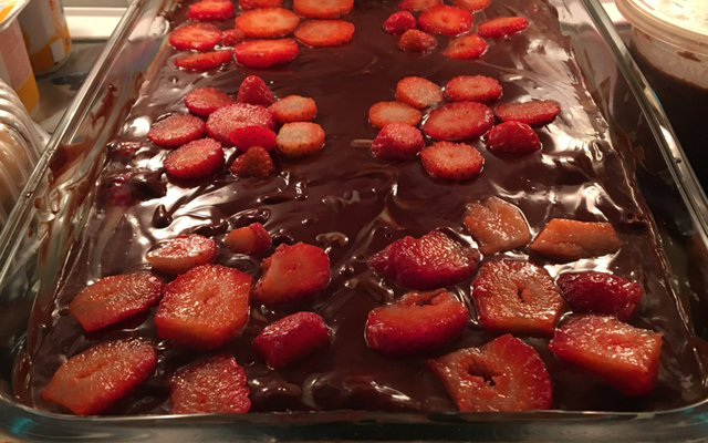 Bombom aberto de morango