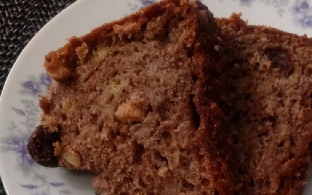 Bolo de banana com chocolate