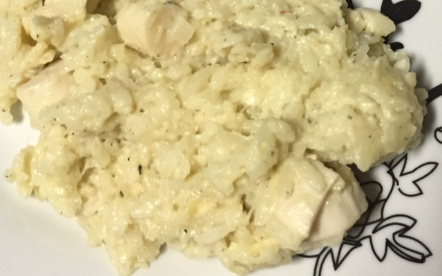 Risoto de palmito com gorgonzola