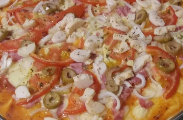 Pizza de pão de fôrma