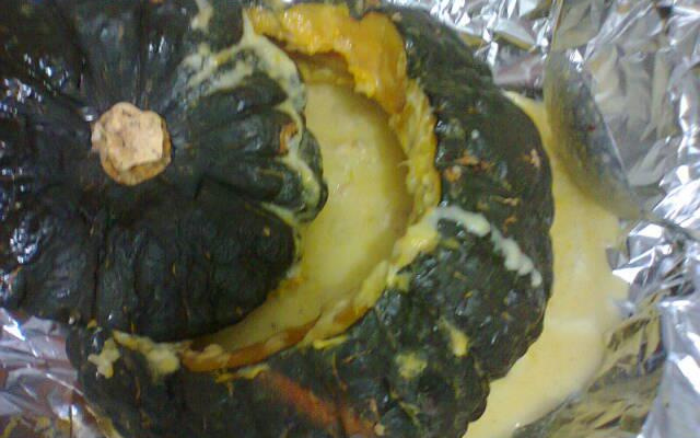 Fricassê de frango na abóbora moranga