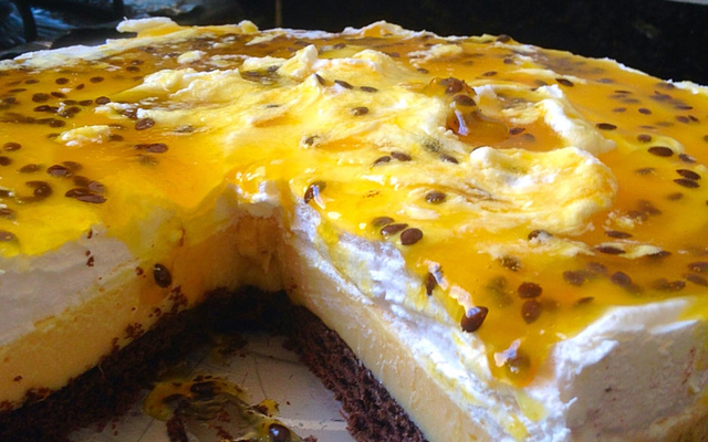 Torta pavê de maracujá