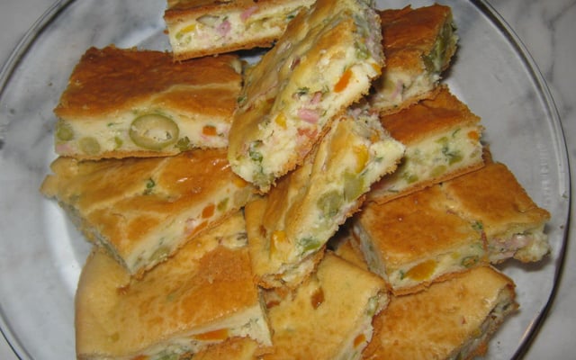 Torta de legumes com frios