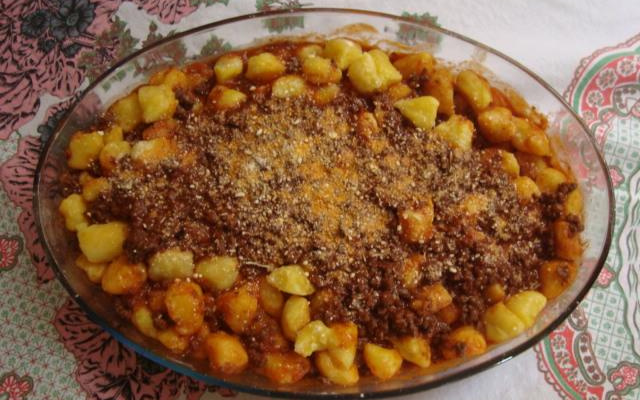 Nhoque de mandioquinha salsa