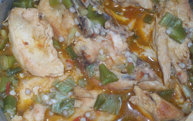 Frango com quiabo a minha moda