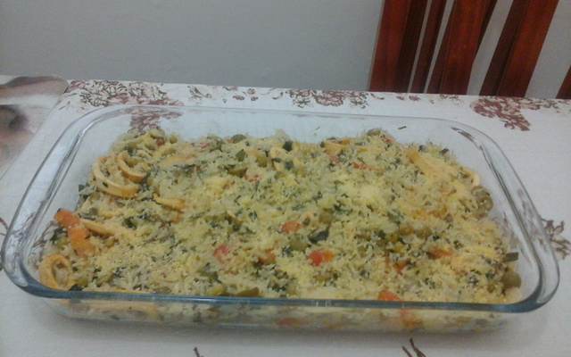 Risoto de lula em anéis