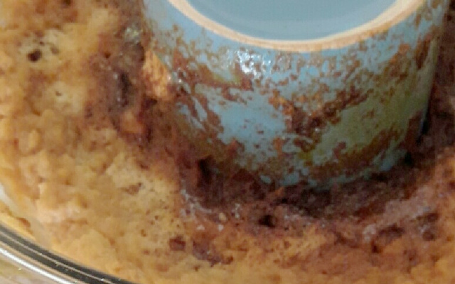 Pudim de pão no microondas