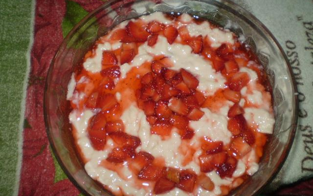 Creme com morangos