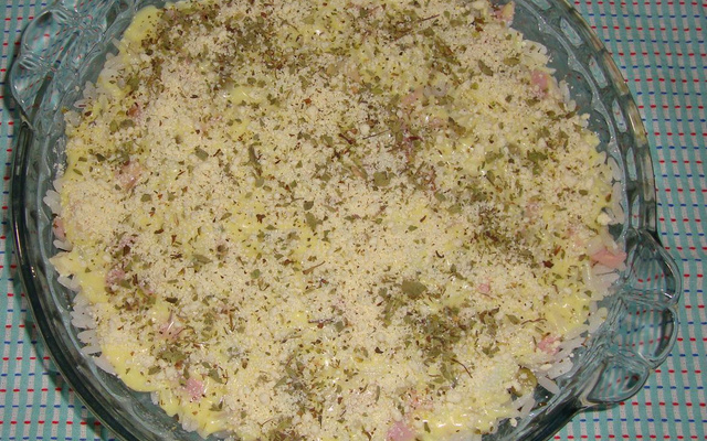 Arroz com presunto e requeijão cremoso