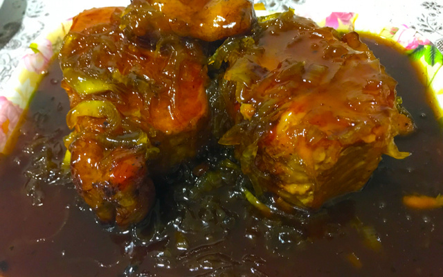 Lombo ao molho de maracujá