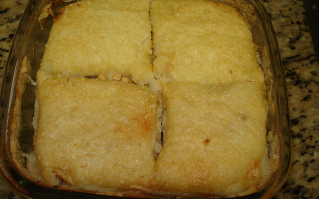 Bolo de batata com frango