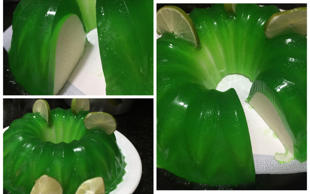 Gelatina recheada com mousse de limão