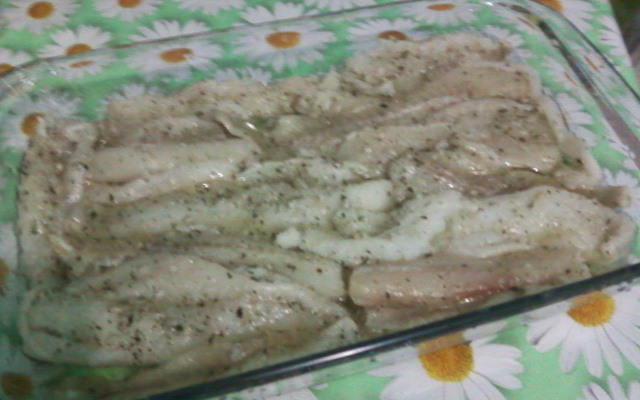 Filé de merluza com batata no forno