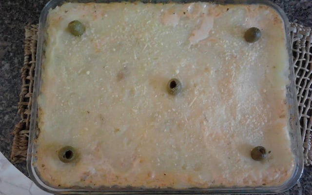 Escondidinho de batata com camarão e catupiry